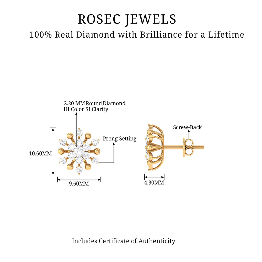 Diamond Cluster Stud Earrings