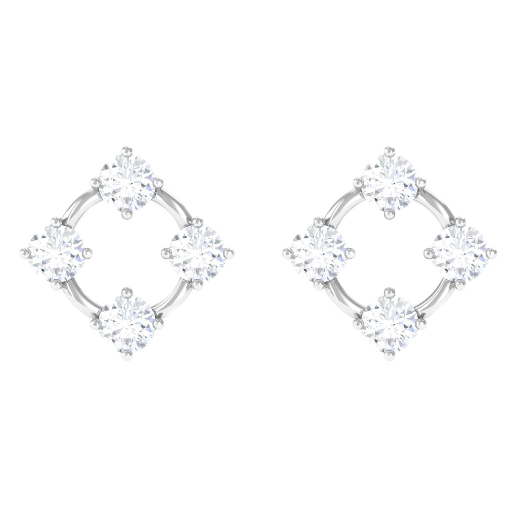 Natural Womens Diamond Stud Earrings with Screw Back