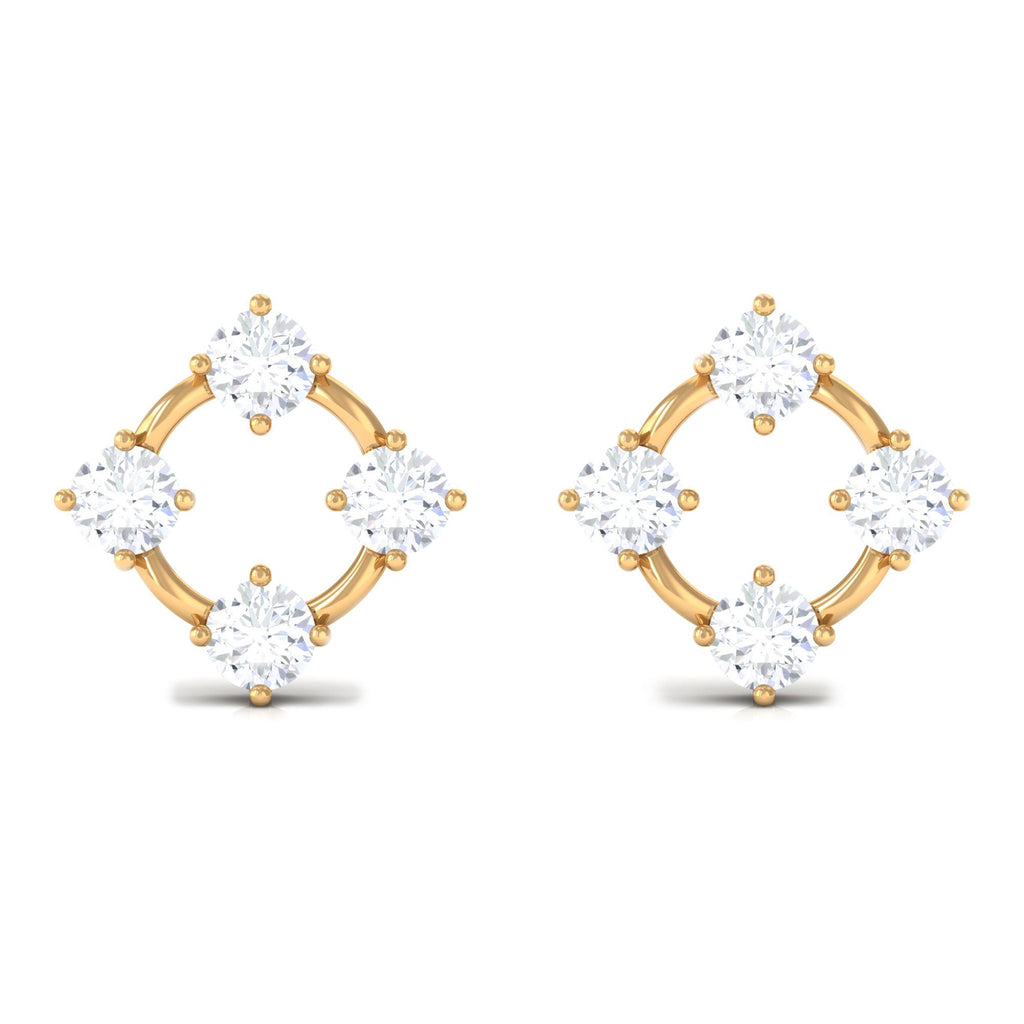 Natural Womens Diamond Stud Earrings with Screw Back