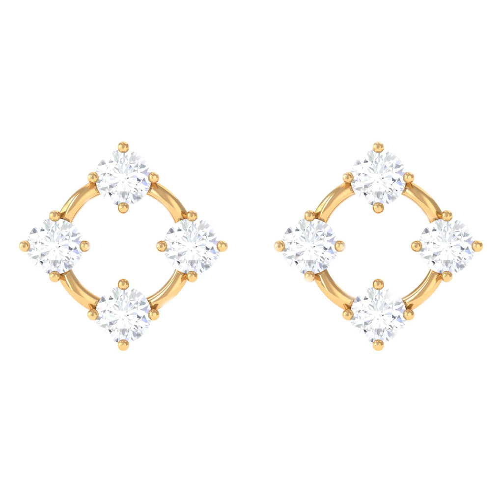 Natural Womens Diamond Stud Earrings with Screw Back