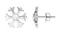 Minimal Diamond Snowflake Earrings with Screw Back