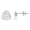 Minimal Diamond Triangle Earrings with Screw Back