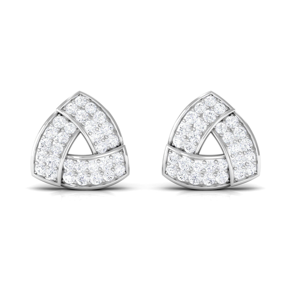 Minimal Diamond Triangle Earrings with Screw Back