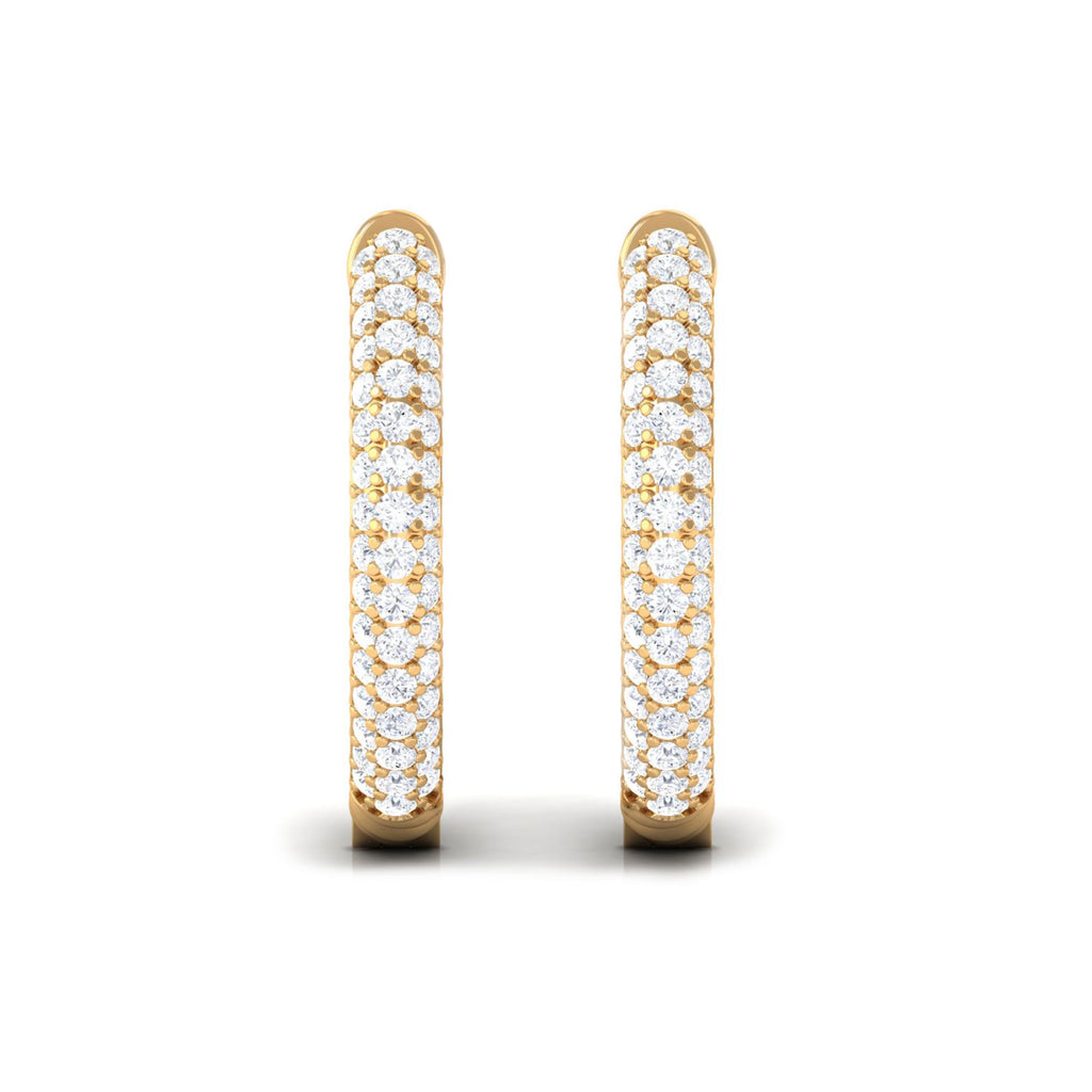 Classic Diamond Hinged Hoop Earrings with Certificate