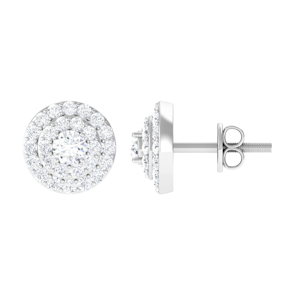 Natural Diamond Cluster Earrings with Certificate