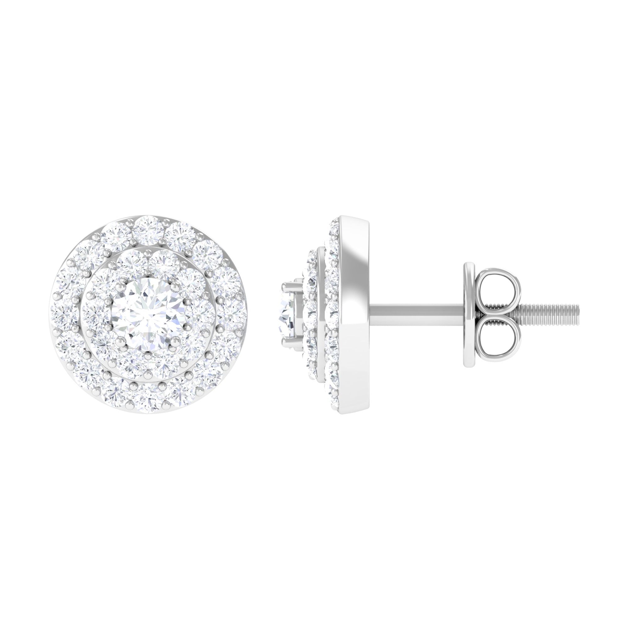 Natural Diamond Cluster Earrings with Certificate
