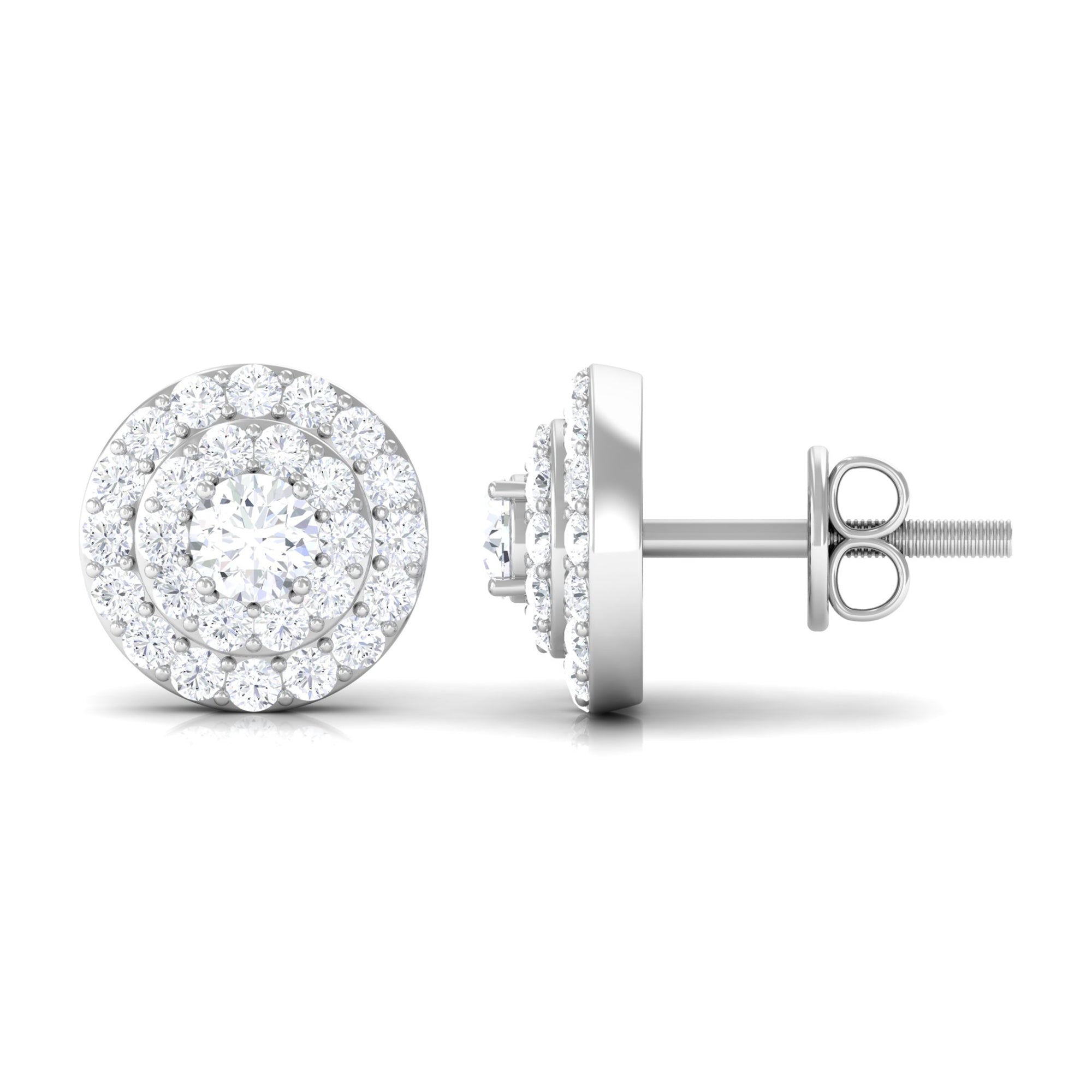 Natural Diamond Cluster Earrings with Certificate