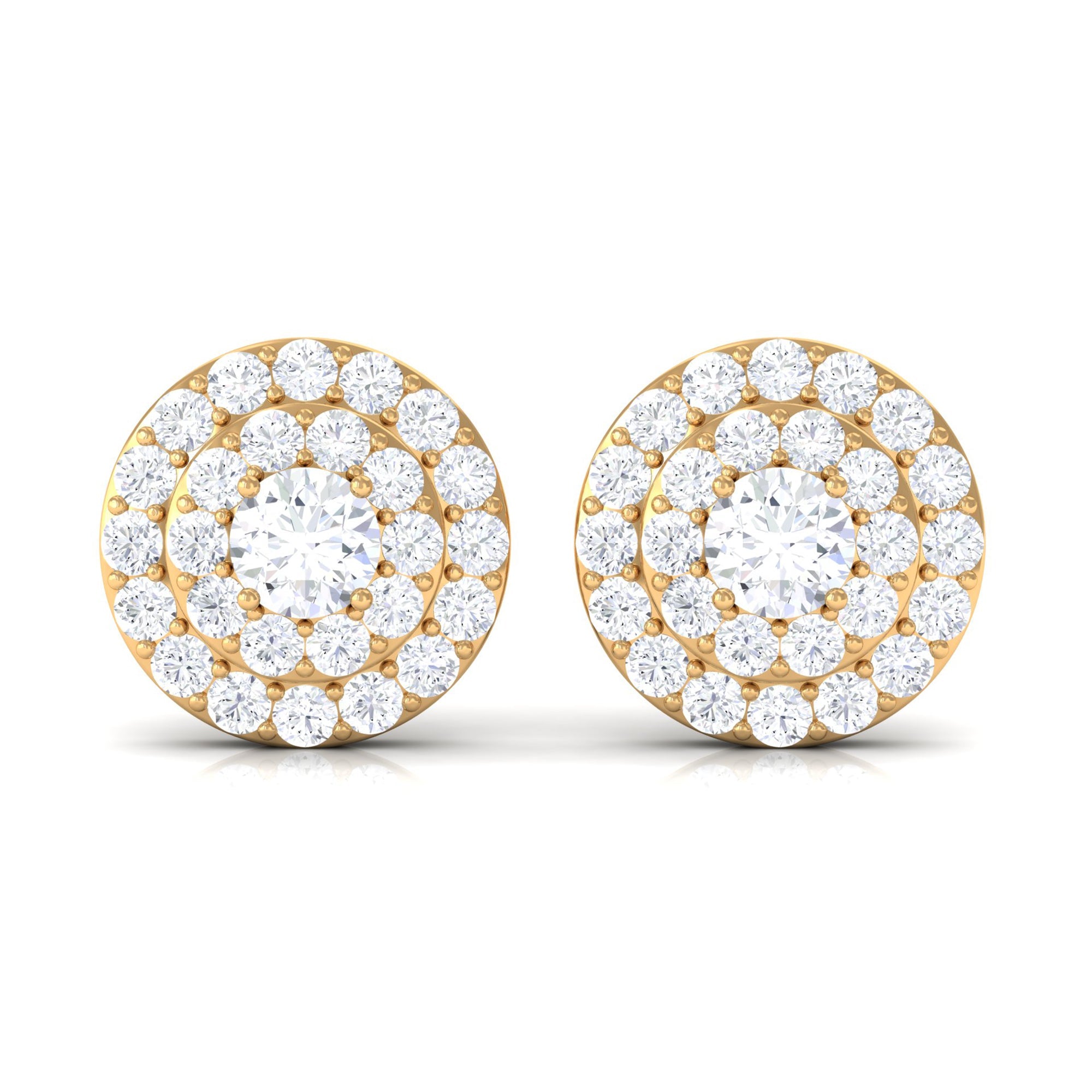 Natural Diamond Cluster Earrings with Certificate