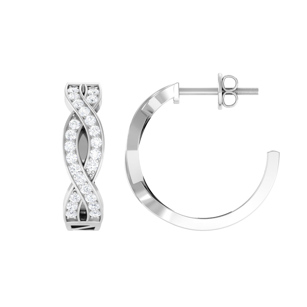 Natural Infinity Style Diamond Hoop Earrings