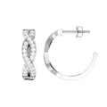 Natural Infinity Style Diamond Hoop Earrings