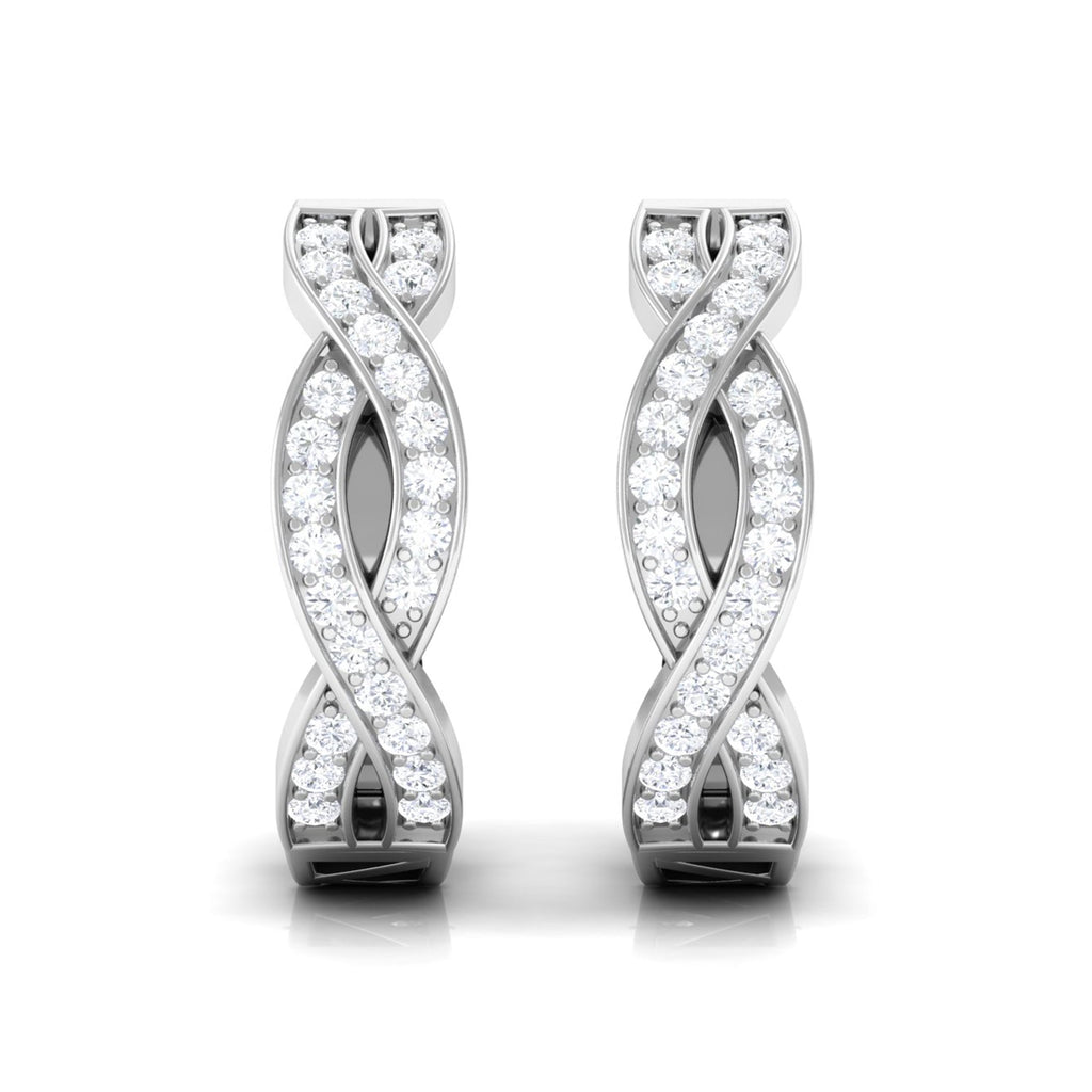 Natural Infinity Style Diamond Hoop Earrings