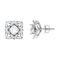 Natural Diamond Art Deco Earrings with Screw Back