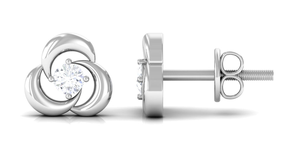 Diamond Swirl Stud Earring with Screw Back