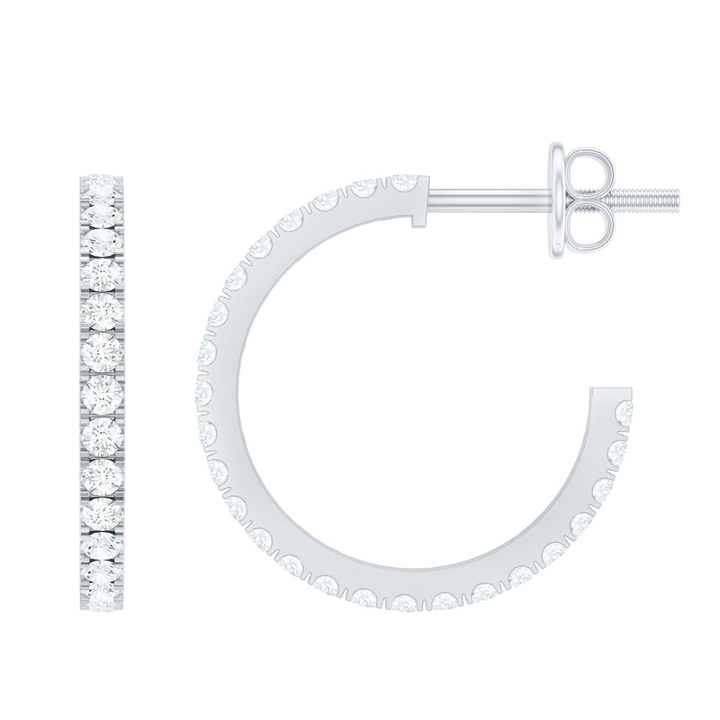 Round Shaped Diamond Hoop Earrings