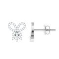 Certified Diamond Bow Earrings For Her