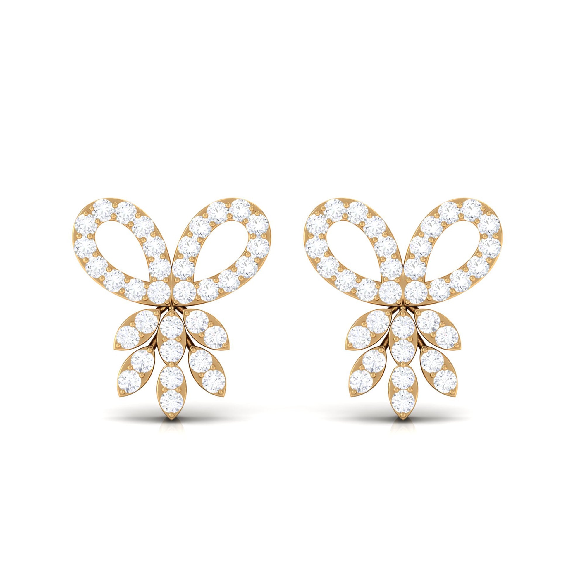 Certified Diamond Bow Earrings For Her