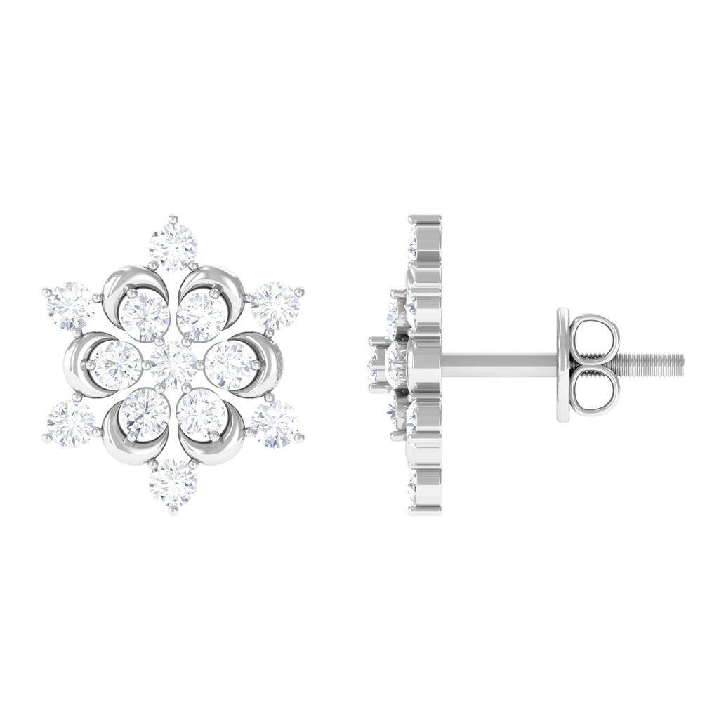 Certified Diamond Snowflake Stud Earrings