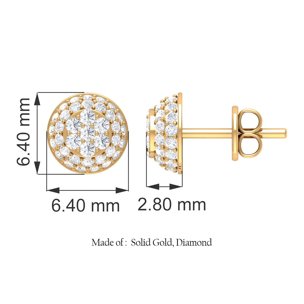 Certified Diamond Bridal Stud Earring with Screw Back