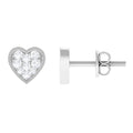 Natural Diamond Heart Shape Stud Earrings with Certificate