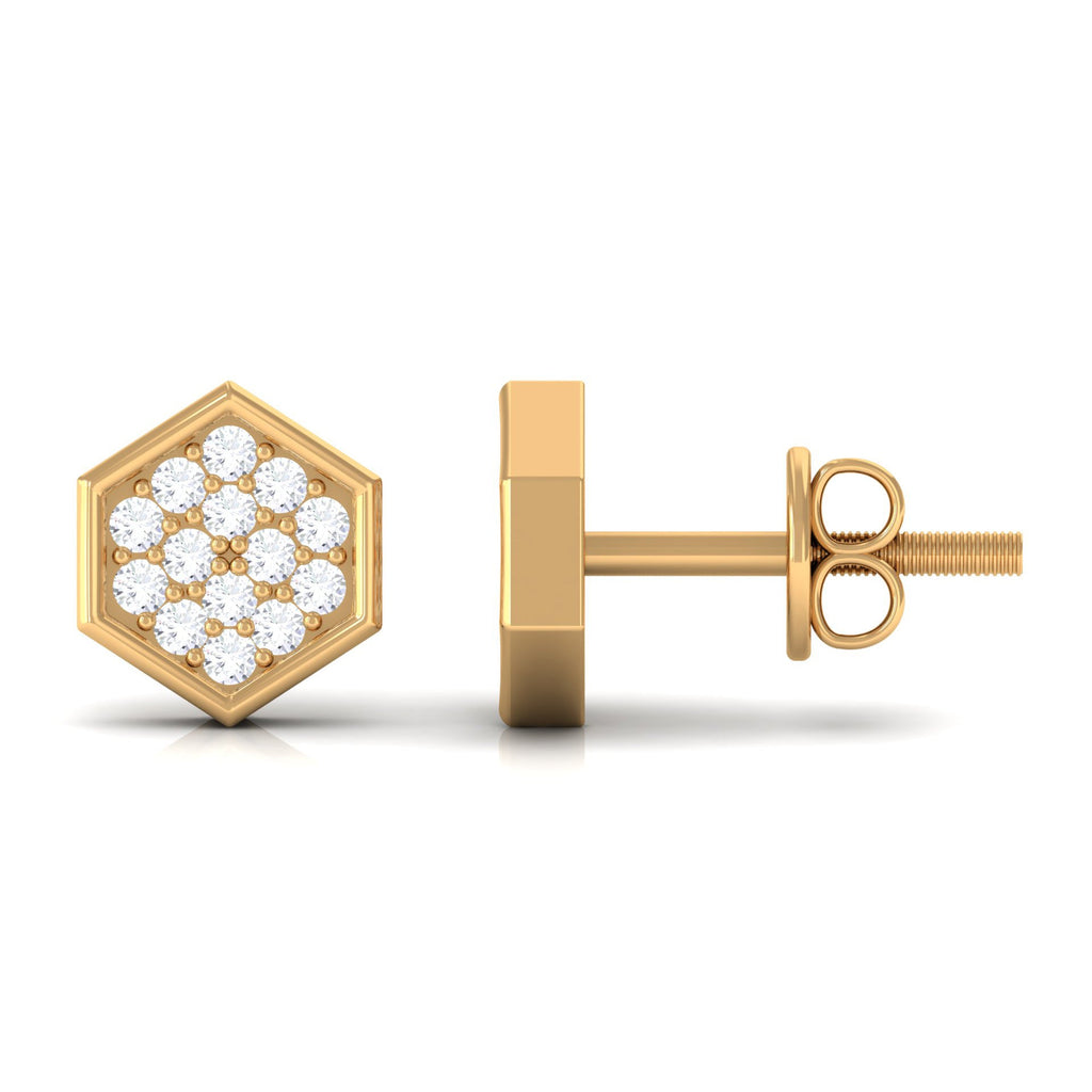 Minimal Diamond Geometric Earrings for Everyday