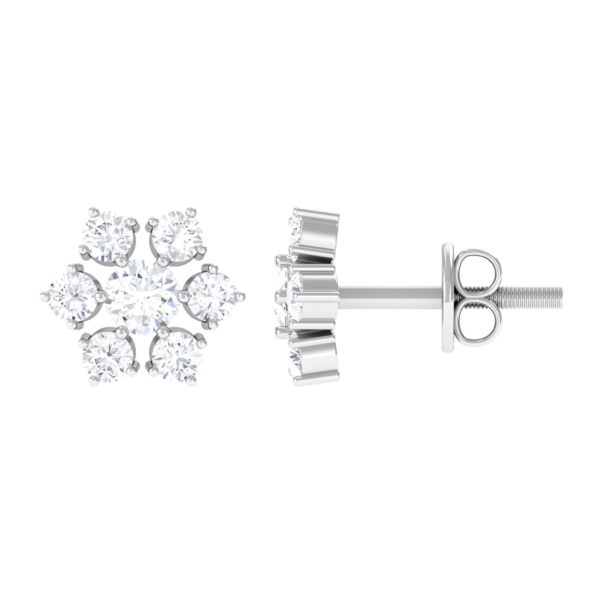 Certified Natural Diamond Cluster Earrings