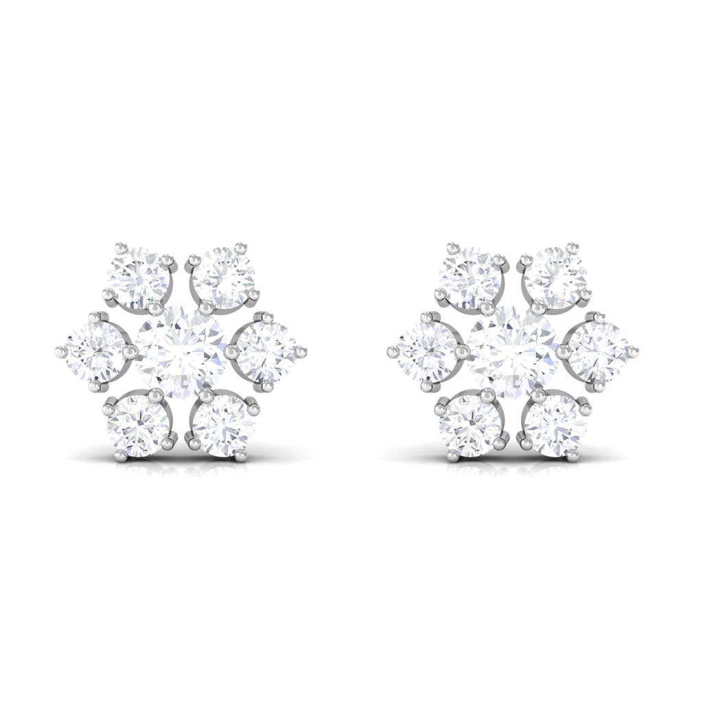 Certified Natural Diamond Cluster Earrings