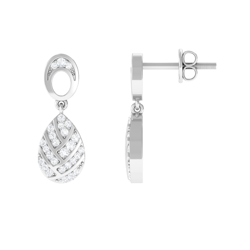 Certified Real Diamond Teardrop Earrings with Screw Back