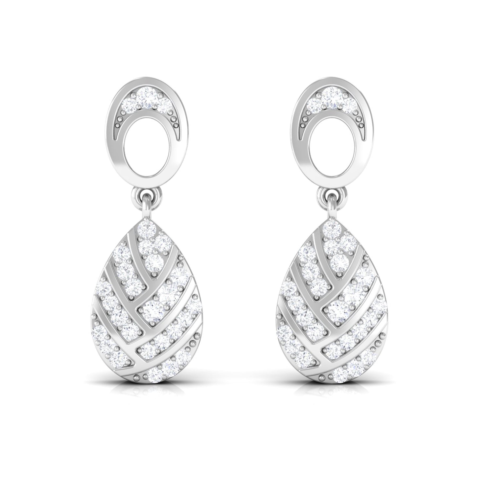 Certified Real Diamond Teardrop Earrings with Screw Back