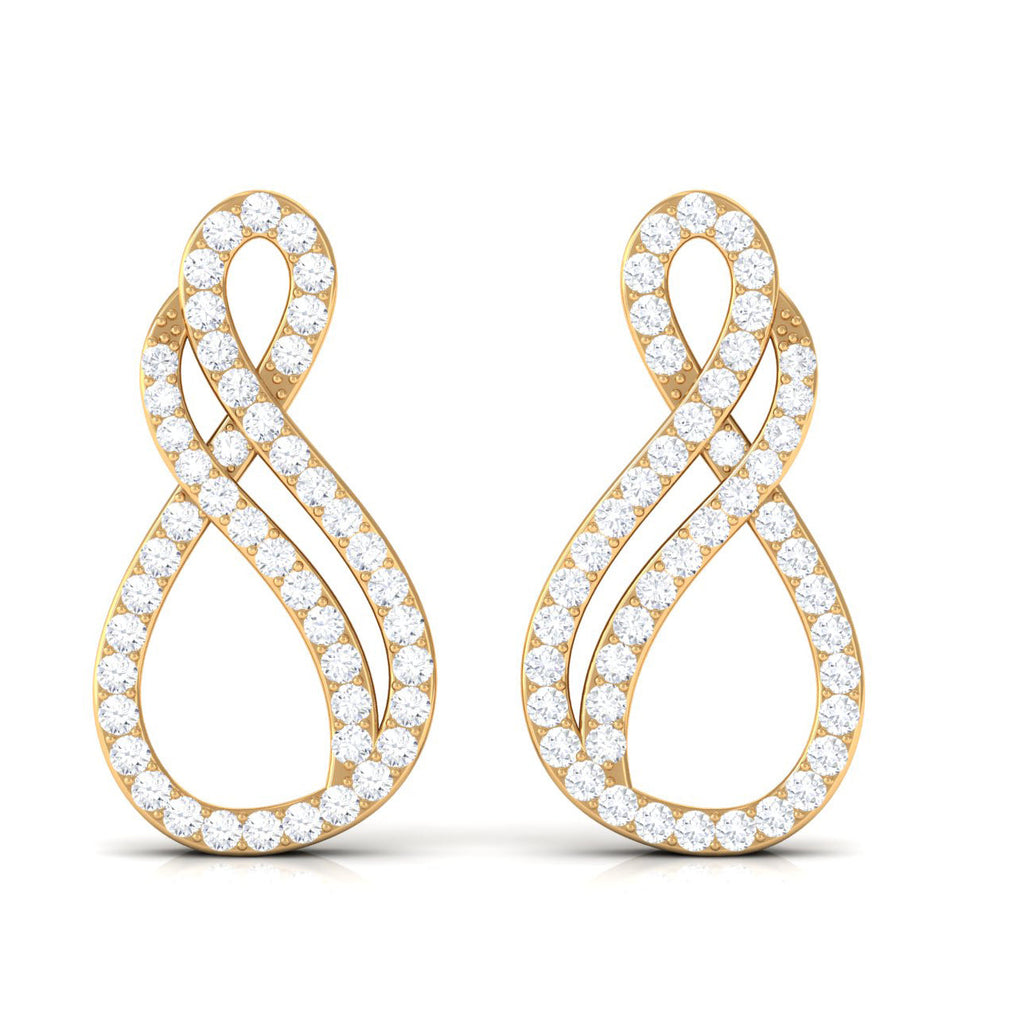 Certified Diamond Infinity Stud Earrings in Pave Setting