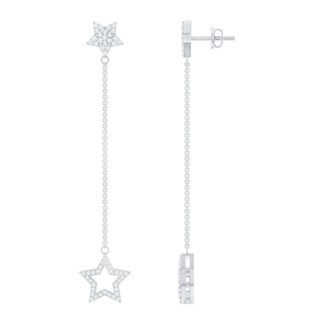 Certified Diamond Star Chain Earrings