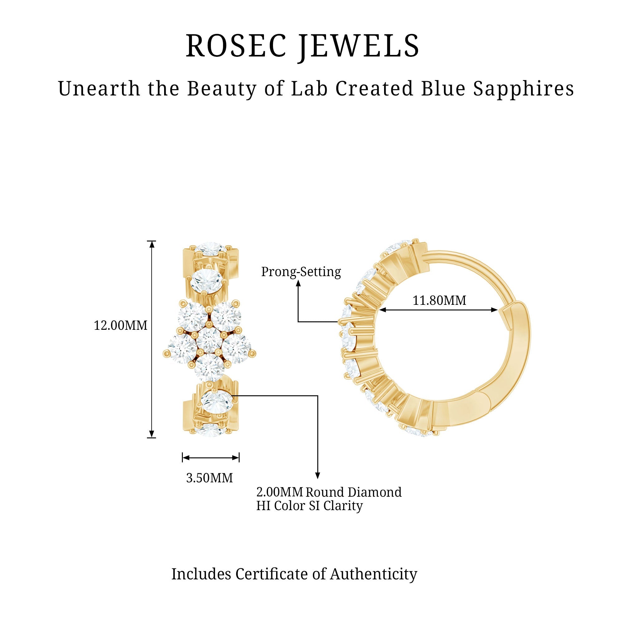 Certified Diamond Flower Hoop Earrings For Women