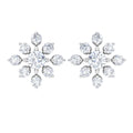 Round Cut Diamond Flower Stud Earrings for Women