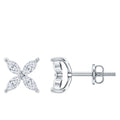 Marquise Shape Moissanite Flower Stud Earrings