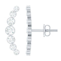 Natural Diamond Climber Earrings with Screw Back