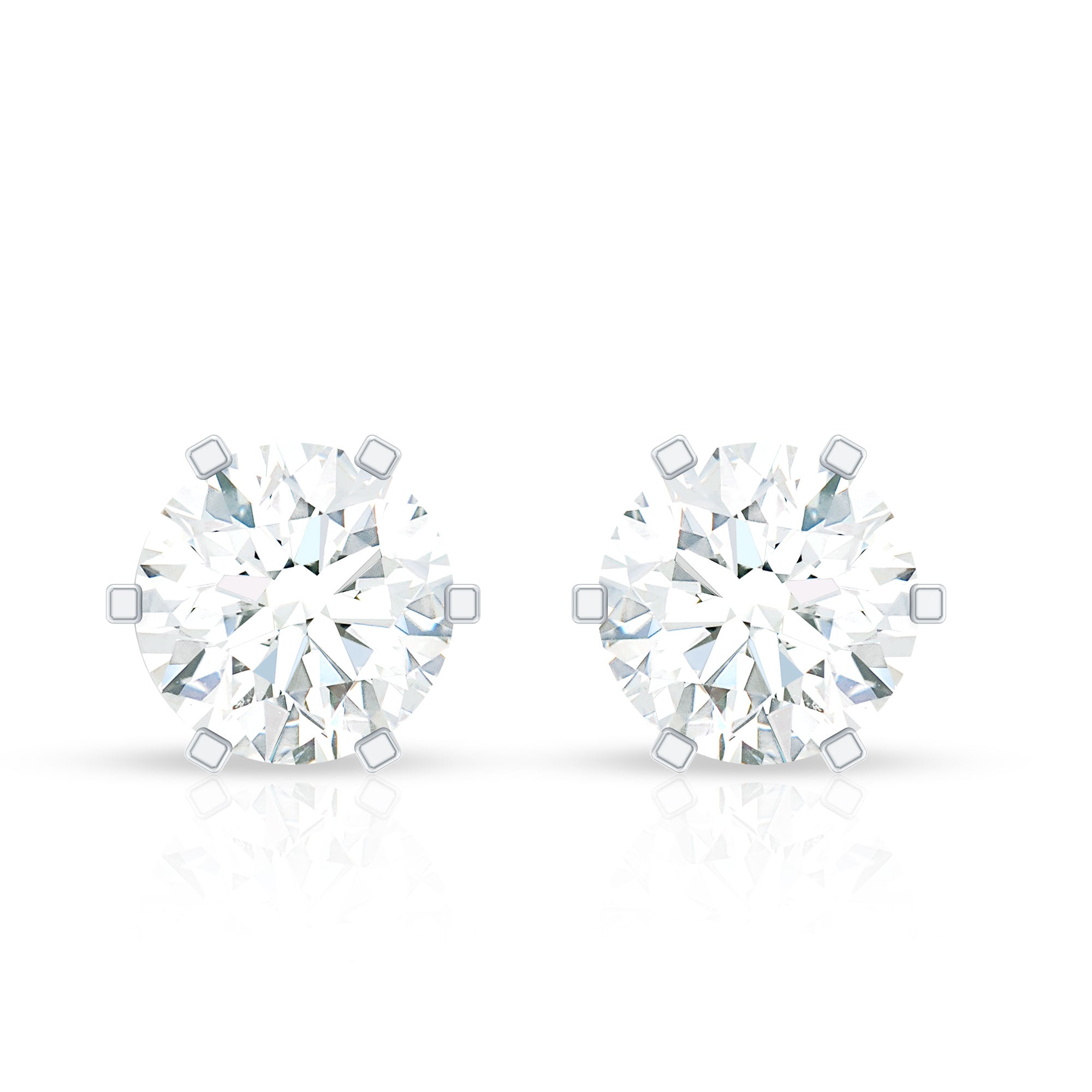 Real Diamond Solitaire Martini Stud Earrings