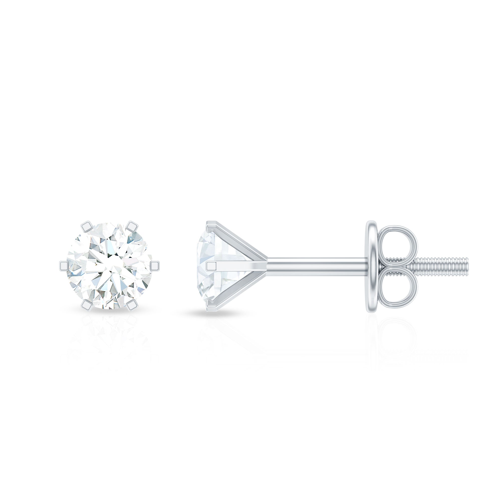 Real Diamond Solitaire Martini Stud Earrings