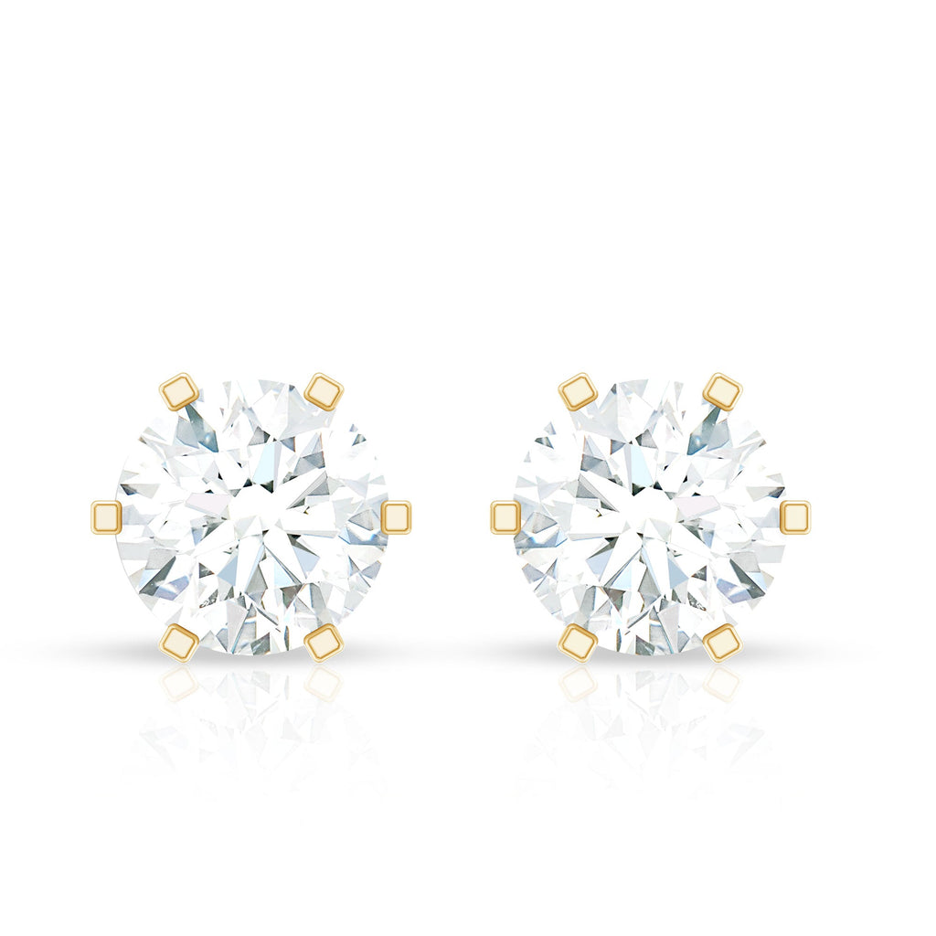 Real Diamond Solitaire Martini Stud Earrings