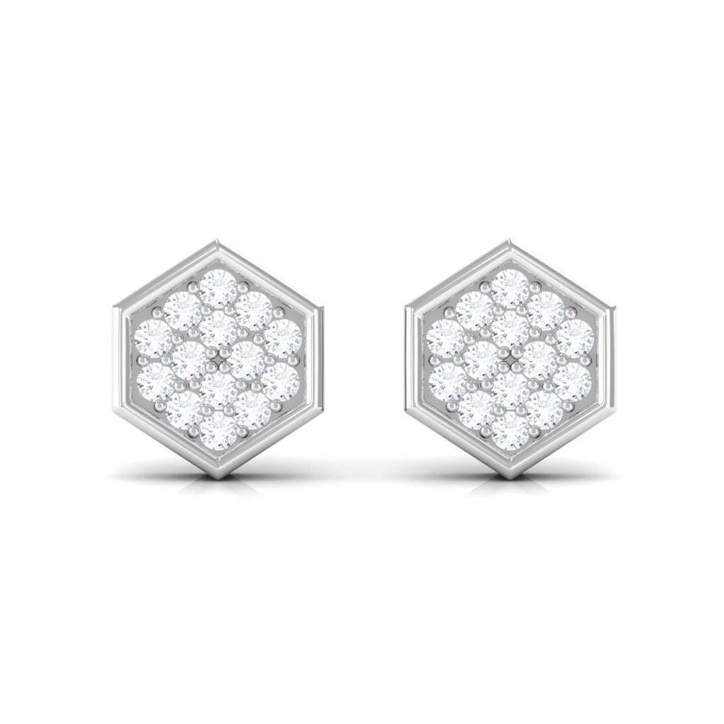 Minimal Diamond Geometric Earrings for Everyday