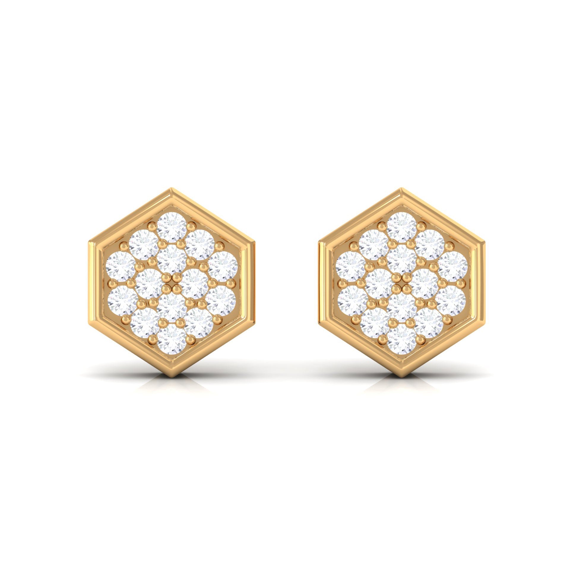 Minimal Diamond Geometric Earrings for Everyday