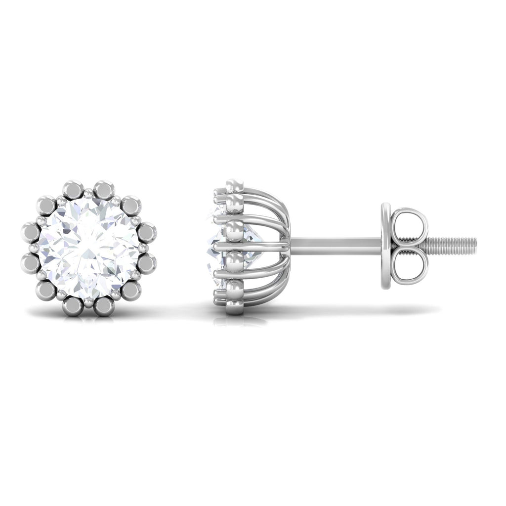 Certified Natural Diamond Studs with Screw Back