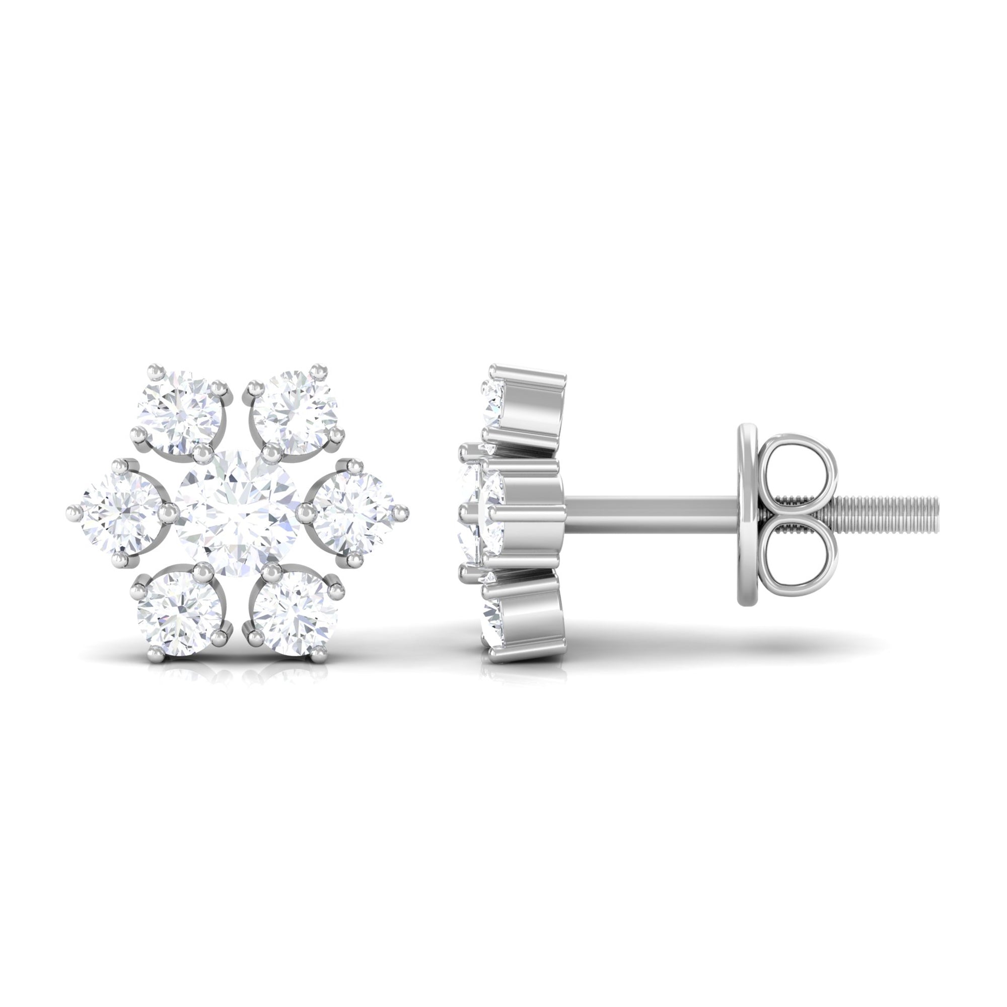 Certified Natural Diamond Cluster Earrings