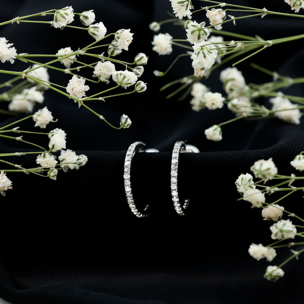 Certified Moissanite Hoop Earrings