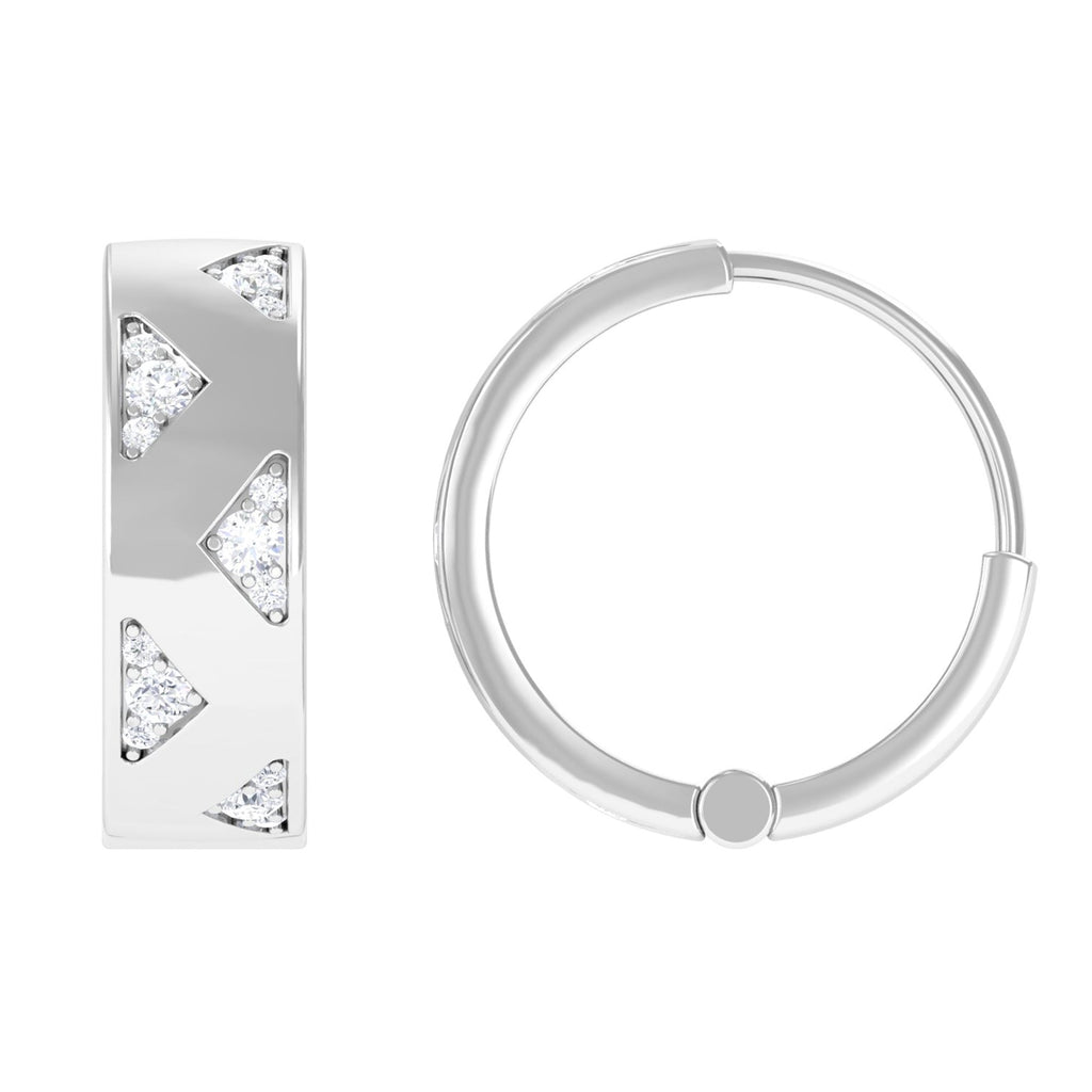 Certified Moissanite Hinged Hoop Earrings for Women