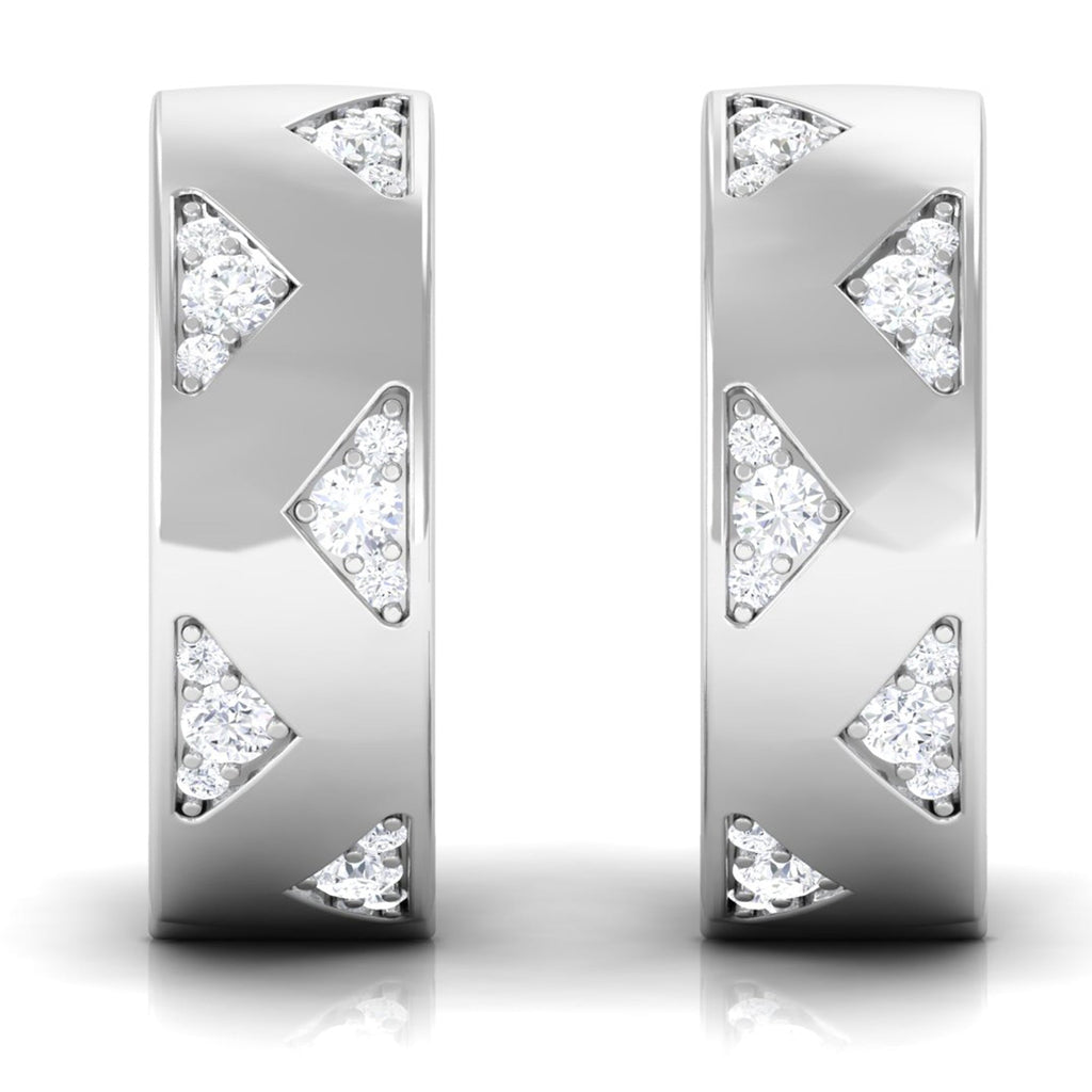 Certified Moissanite Hinged Hoop Earrings for Women
