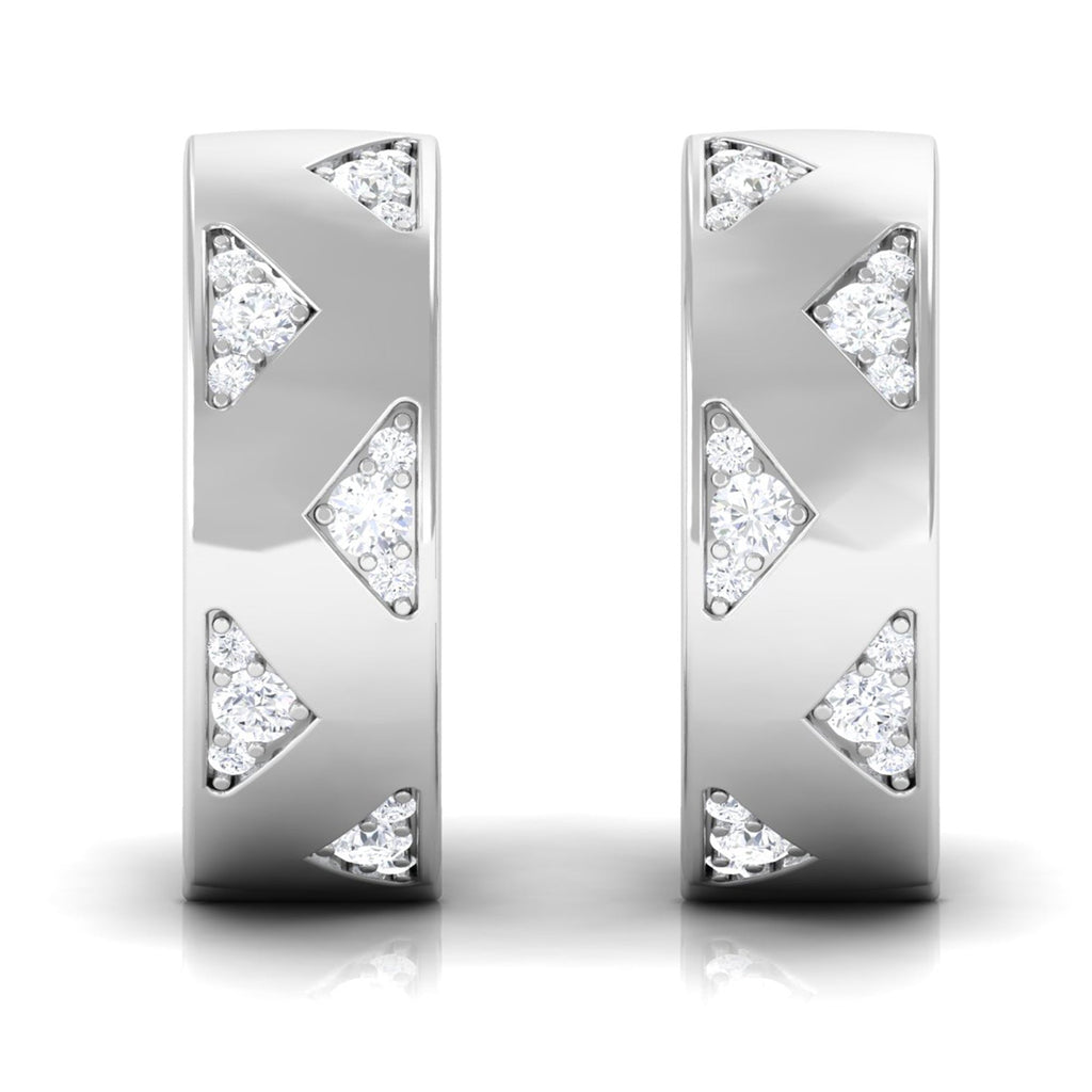 Certified Moissanite Hinged Hoop Earrings for Women