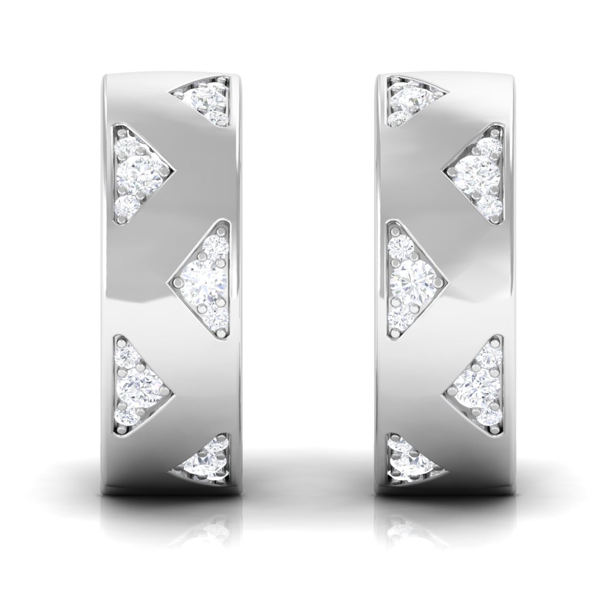Certified Moissanite Hinged Hoop Earrings for Women