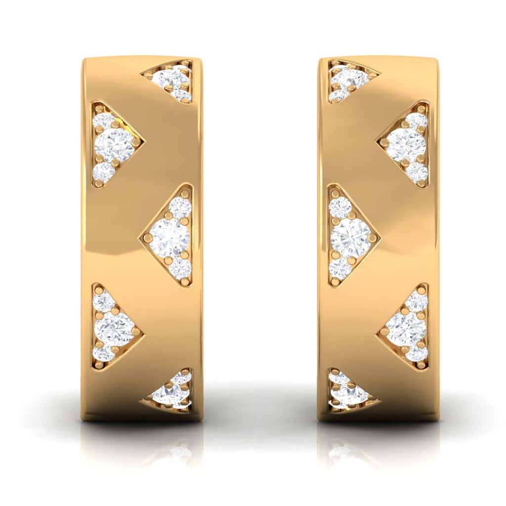 Certified Moissanite Hinged Hoop Earrings for Women