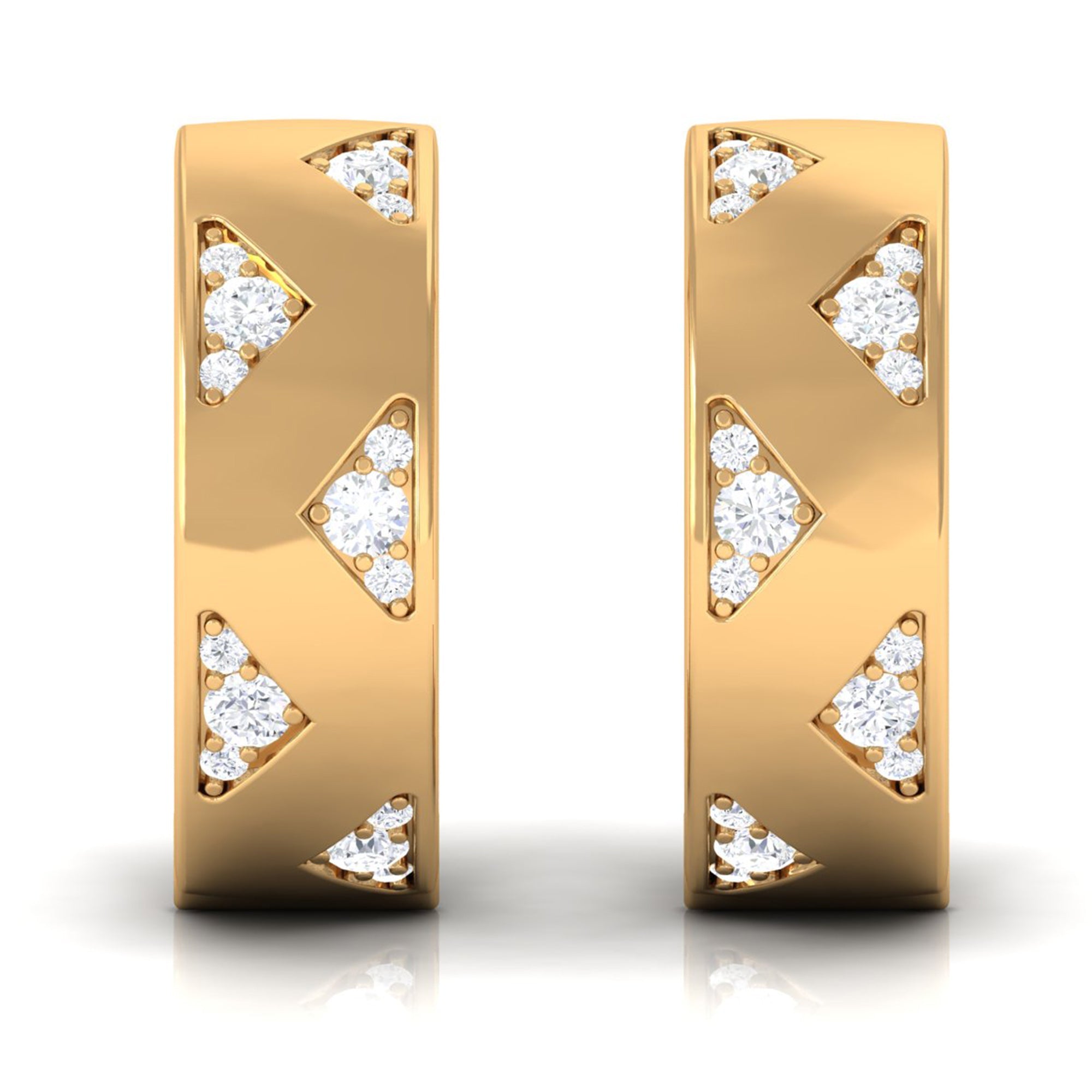 Certified Moissanite Hinged Hoop Earrings for Women