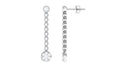 1 Carat Round Moissanite Dangle Chain Earrings