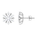 3/4 CT Moissanite Floral Cluster Stud Earrings